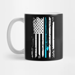 American Flag Fishing Vintage Mug